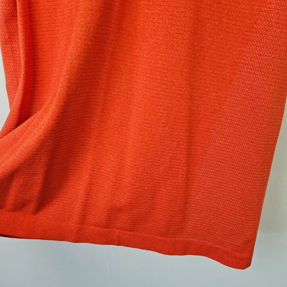 Lululemon Men's Polo Shirt Sz M Bright Orange Short Sleeve Top - Picture 3 of 7